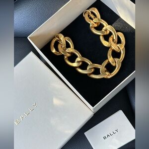 BALLY YELLOW GOLD BRASS METALLIC Necklace